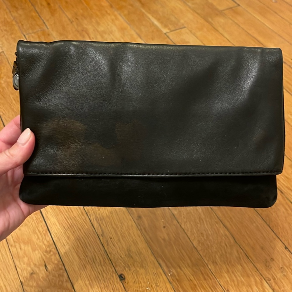 Black clutch with strap